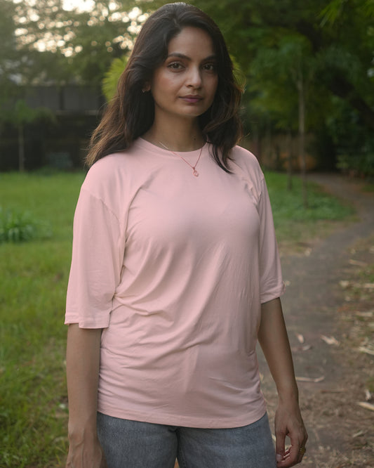 Oversize Bamboo Tee - Pale Pink