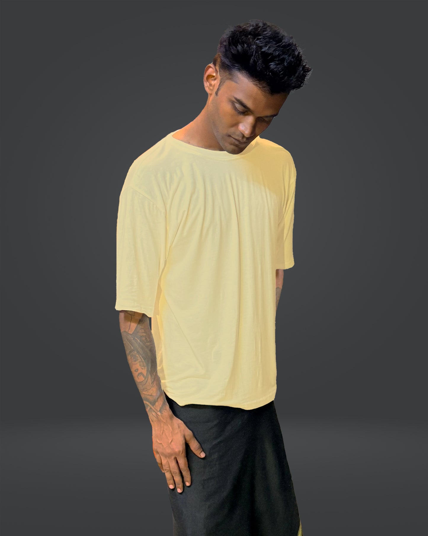 Oversize Bamboo Tee - Pastel Yellow