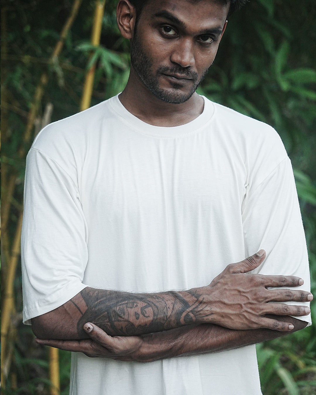Oversized Bamboo Tee- Chalk White