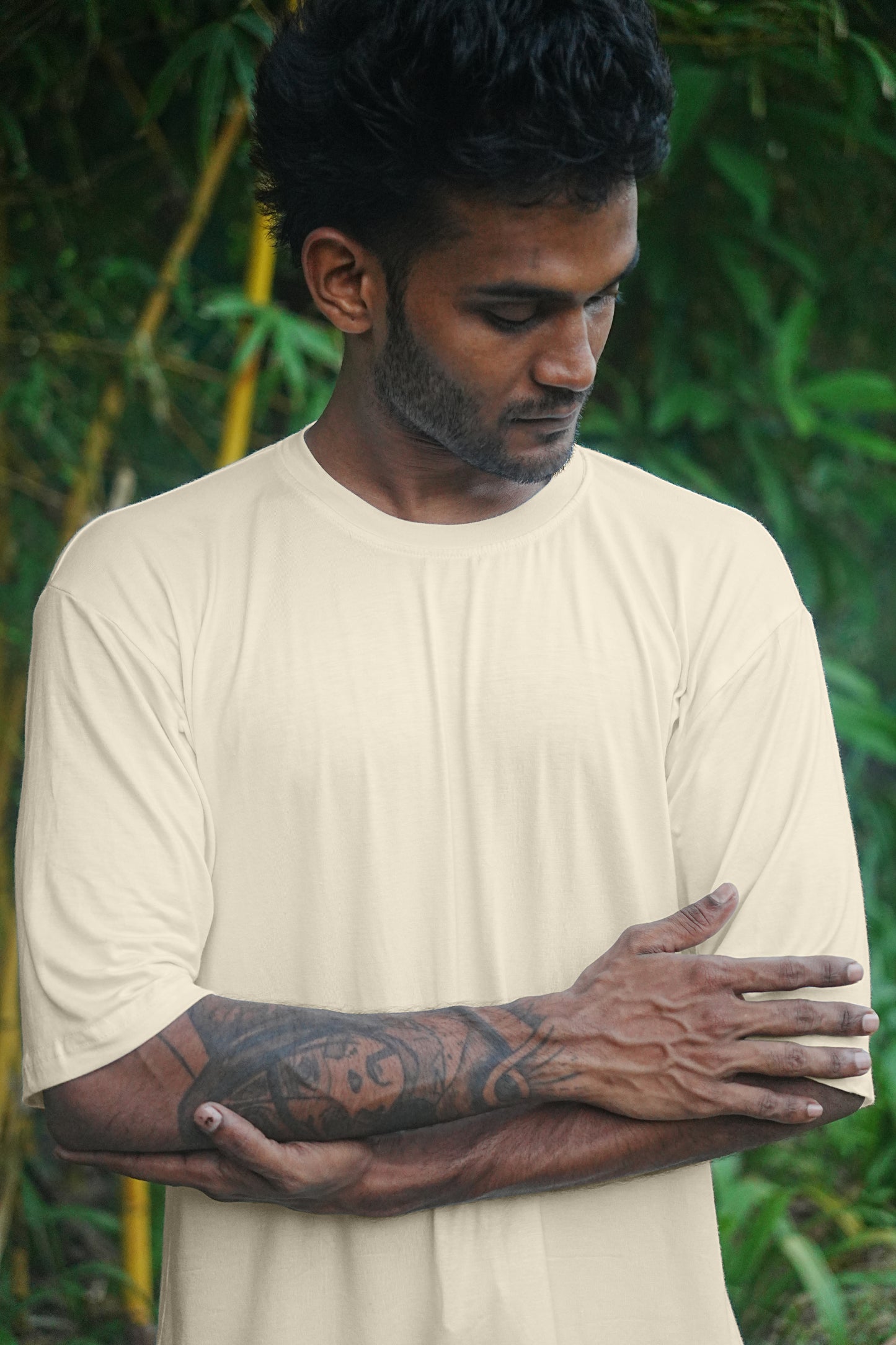 Oversize Bamboo Tee - Light Beige