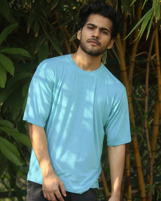 Oversize Bamboo Tee - Robin's Egg Blue