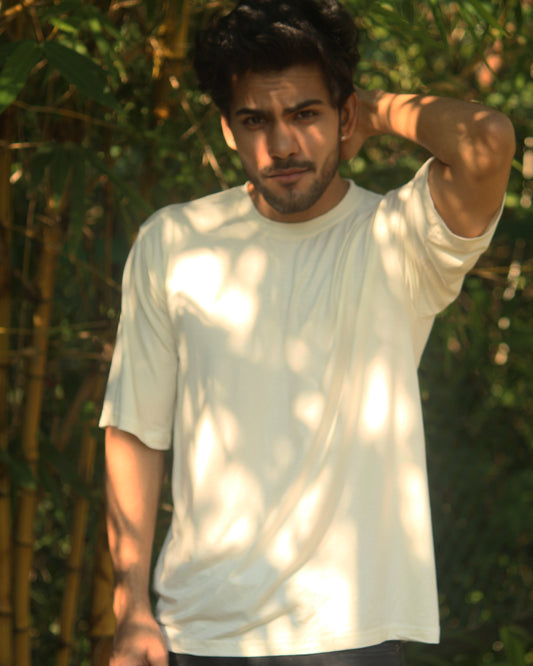 Oversize Bamboo Tee- Off- White