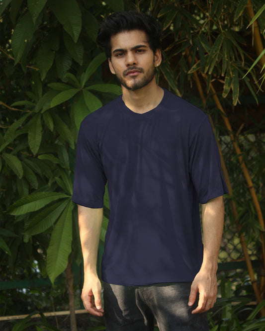 Oversize Bamboo Tee - Navy Blue