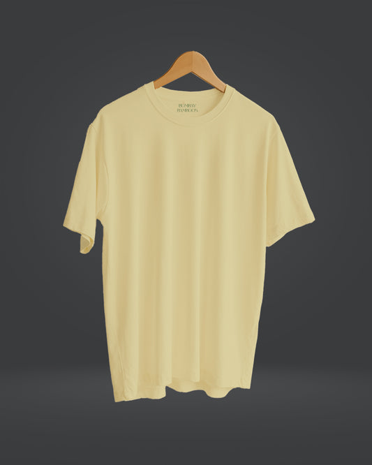 Oversize Bamboo Tee - Pastel Yellow