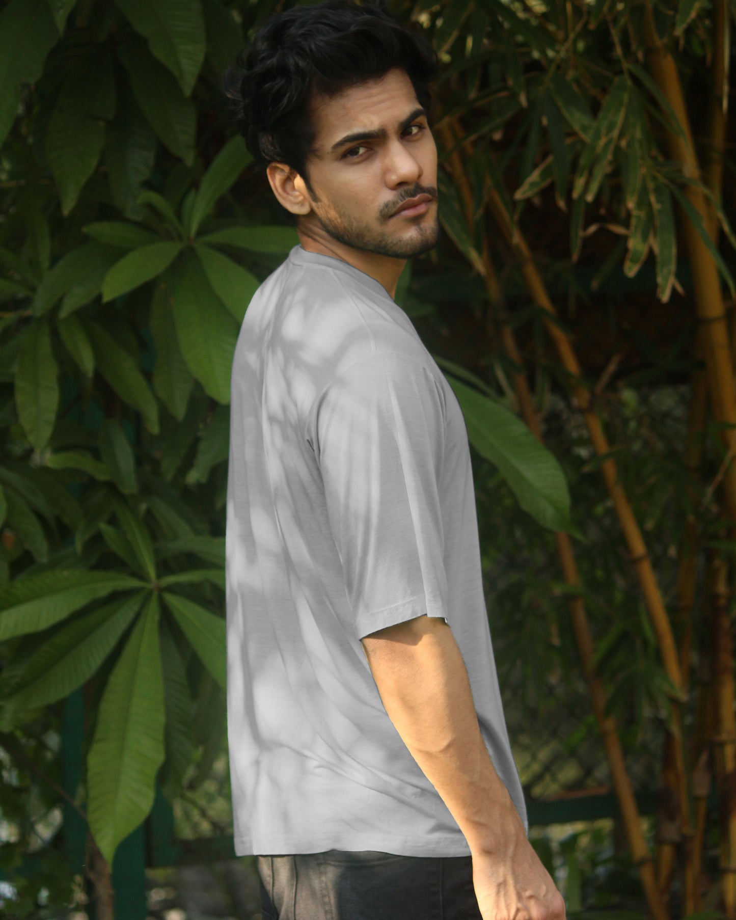 Oversize Bamboo Tee - Smoke Grey