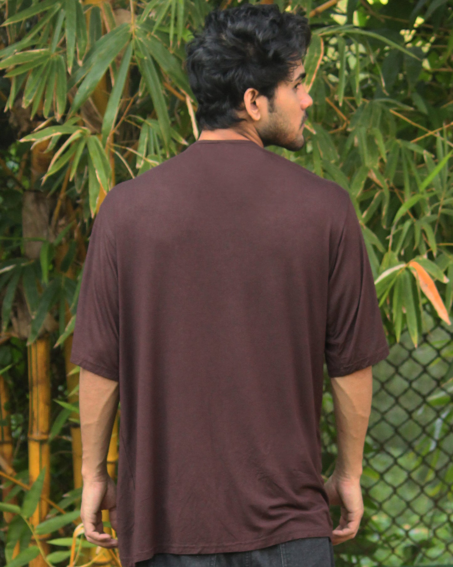 Oversize Bamboo Tee -Mocha Brown