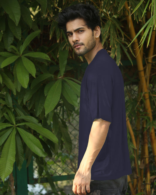 Oversize Bamboo Tee - Navy Blue