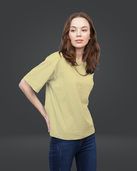 Oversize Bamboo Tee - Pastel Yellow