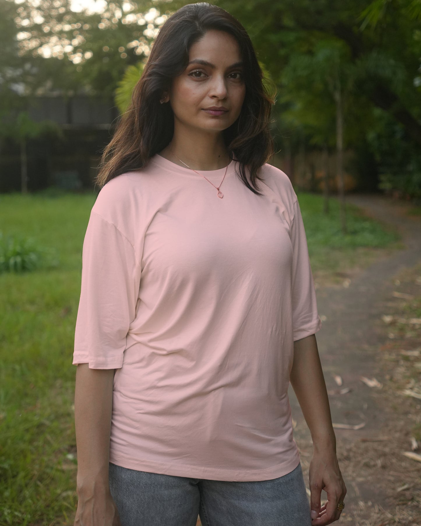 Oversize Bamboo Tee - Pale Pink