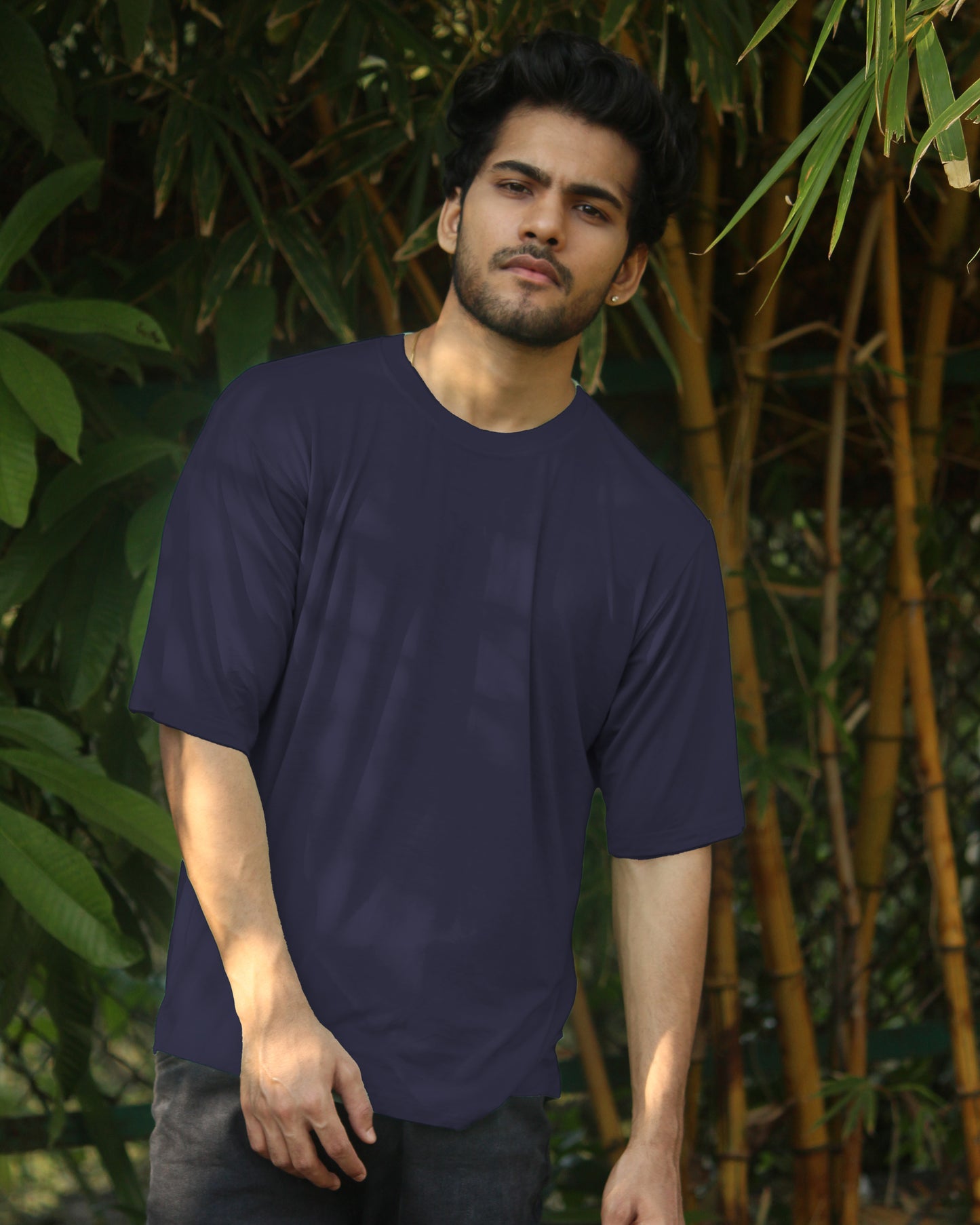Oversize Bamboo Tee - Navy Blue