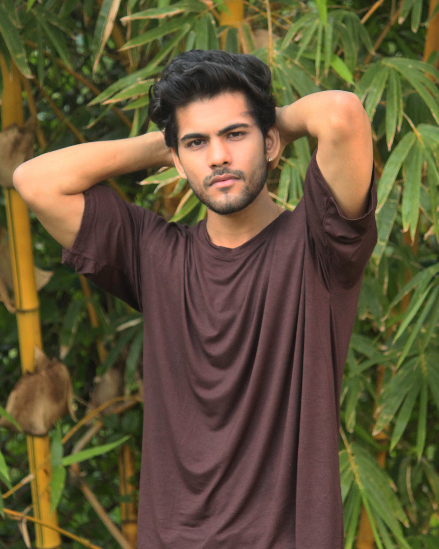 Oversize Bamboo Tee -Mocha Brown