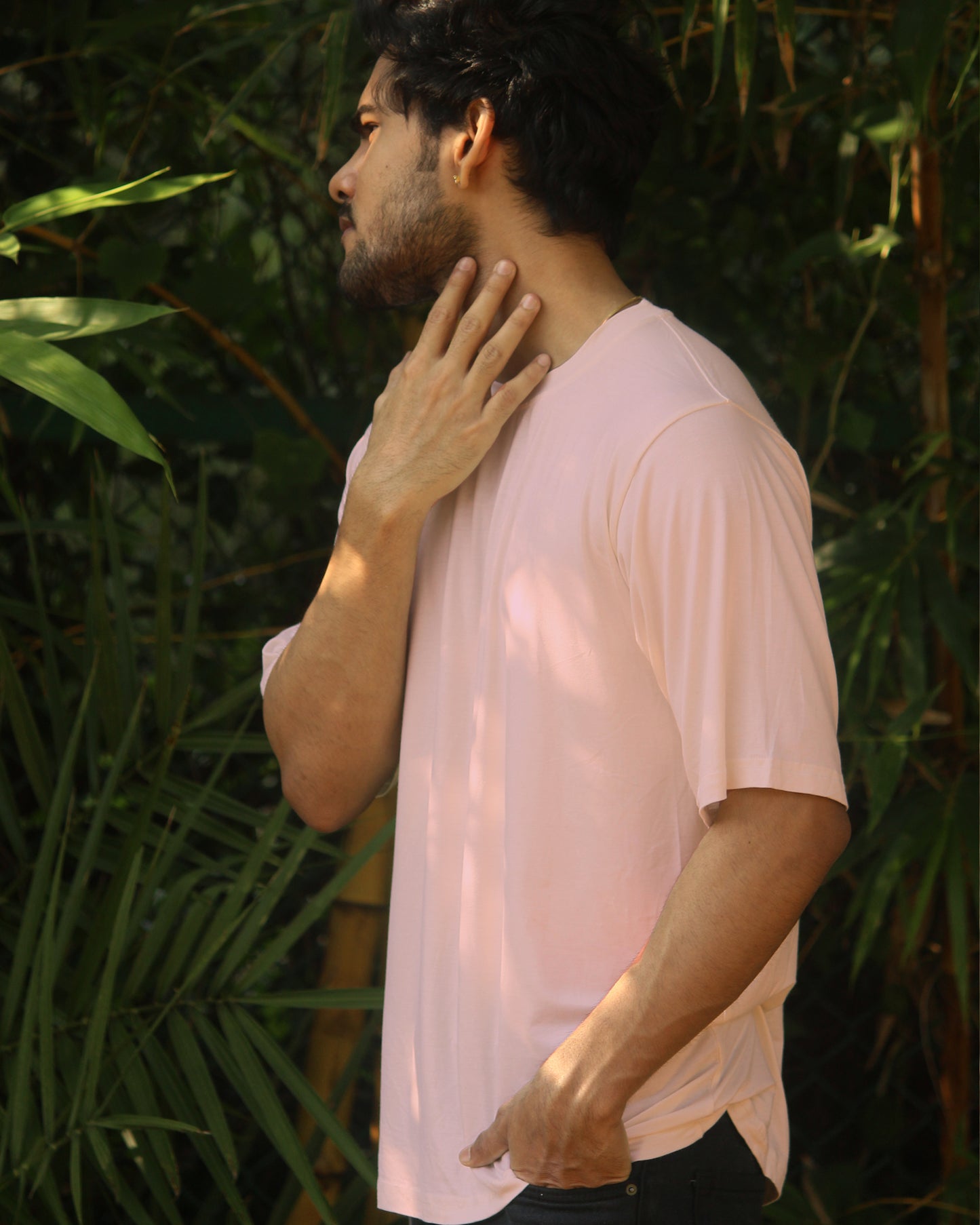 Oversize Bamboo Tee - Pale Pink