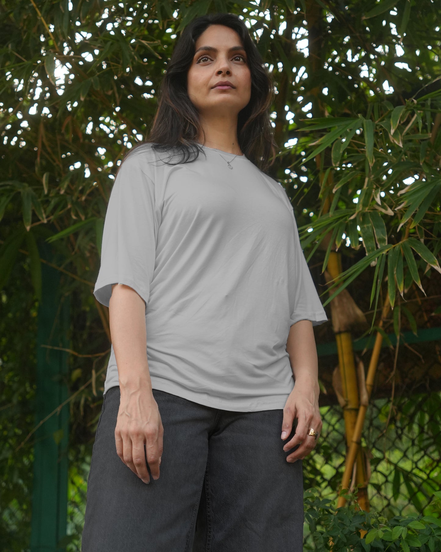 Oversize Bamboo Tee - Smoke Grey