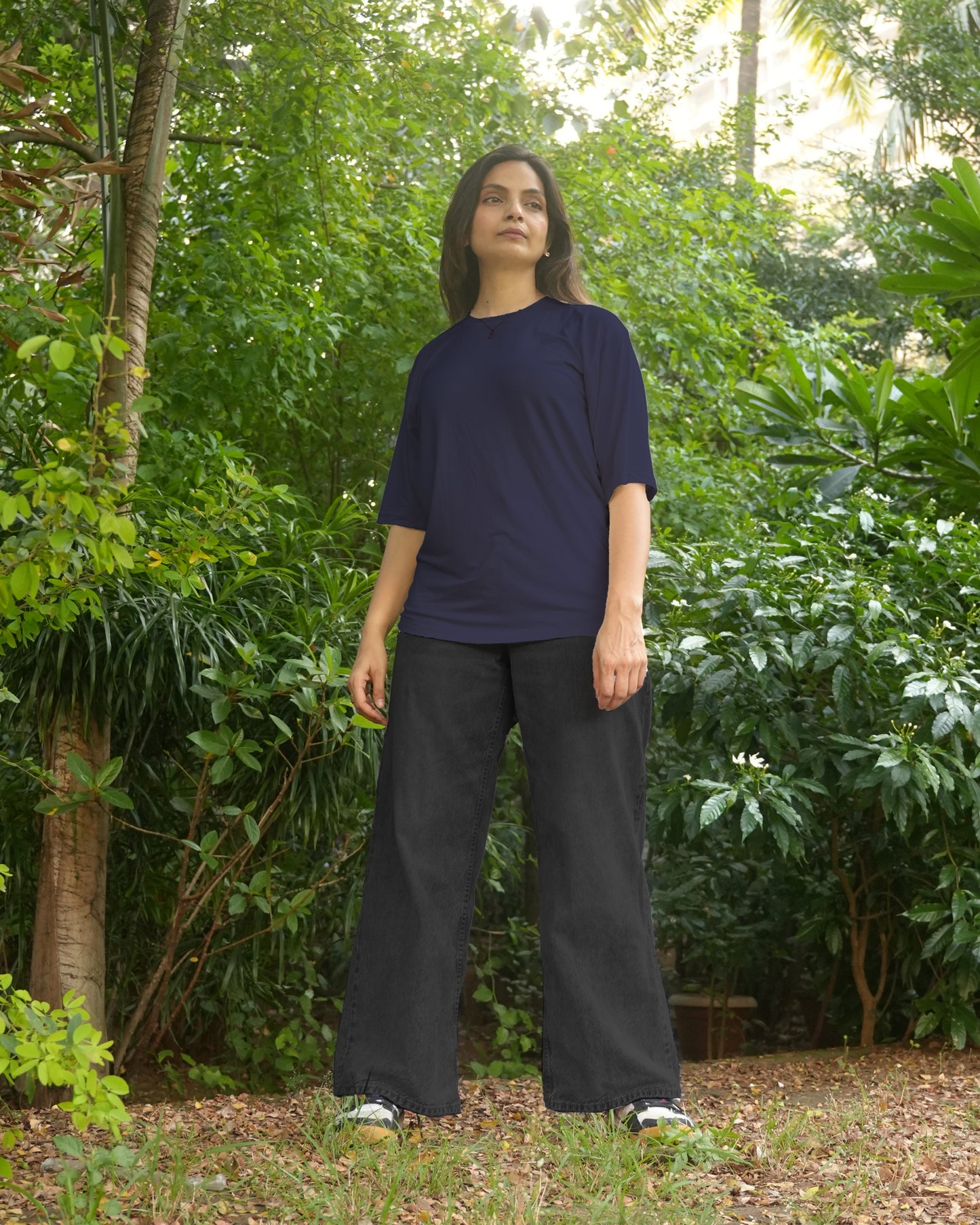Oversize Bamboo Tee - Navy Blue