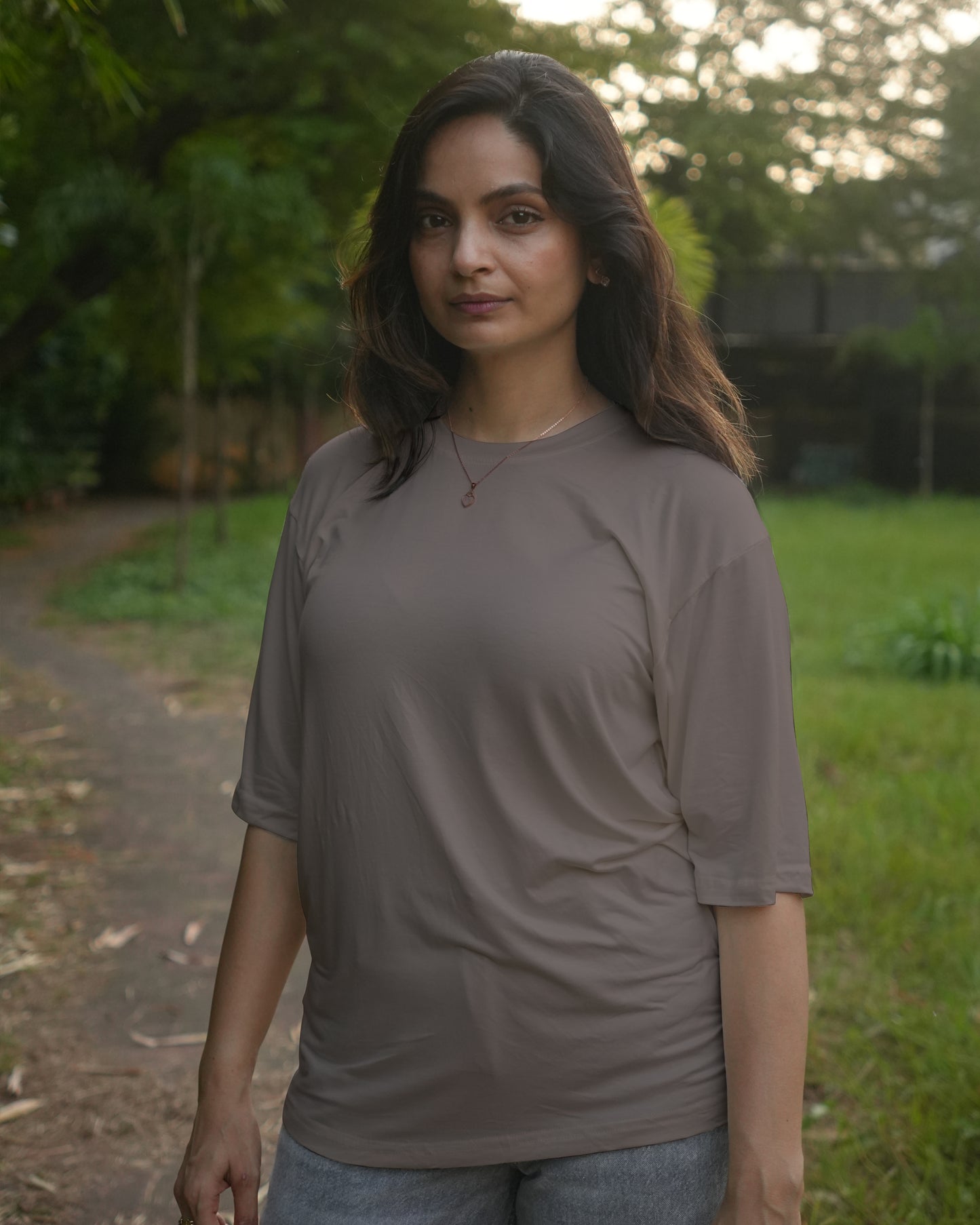 Oversize Bamboo Tee - Woodie Brown