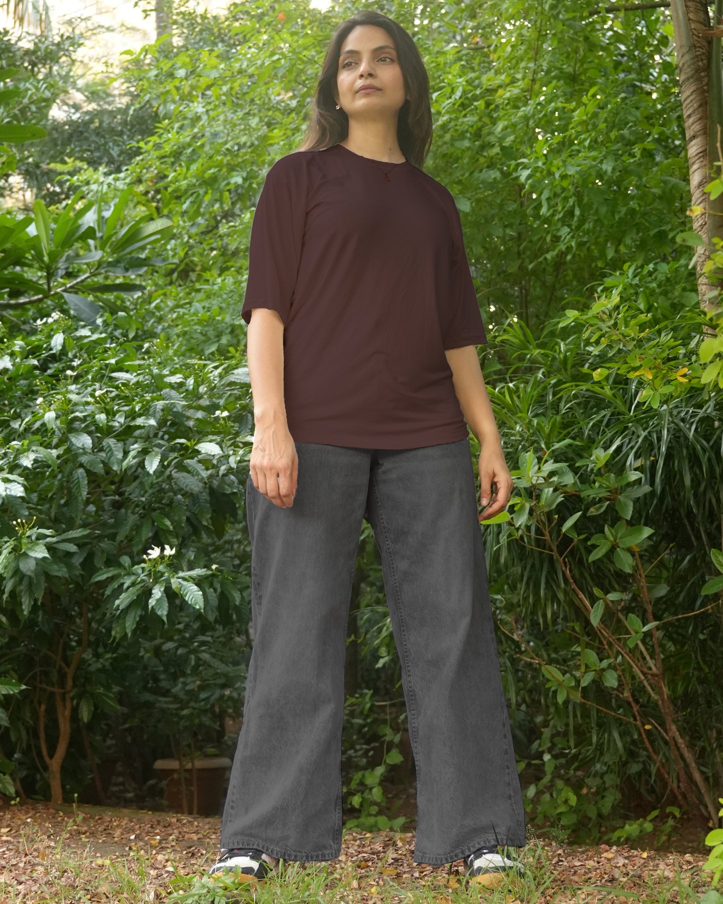 Oversize Bamboo Tee -Mocha Brown