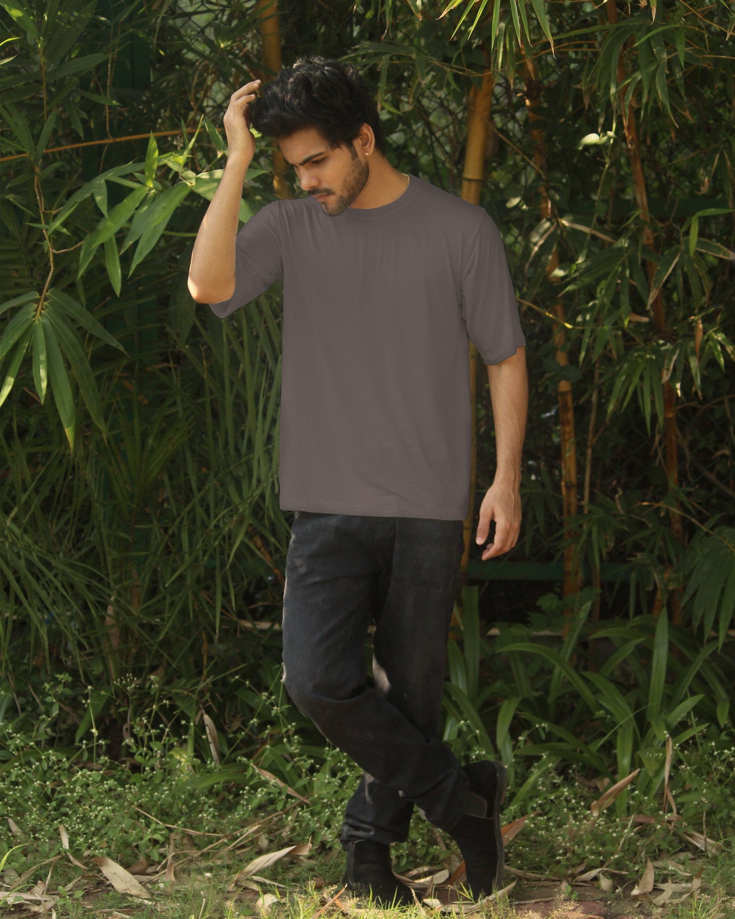 Oversize Bamboo Tee - Woodie Brown