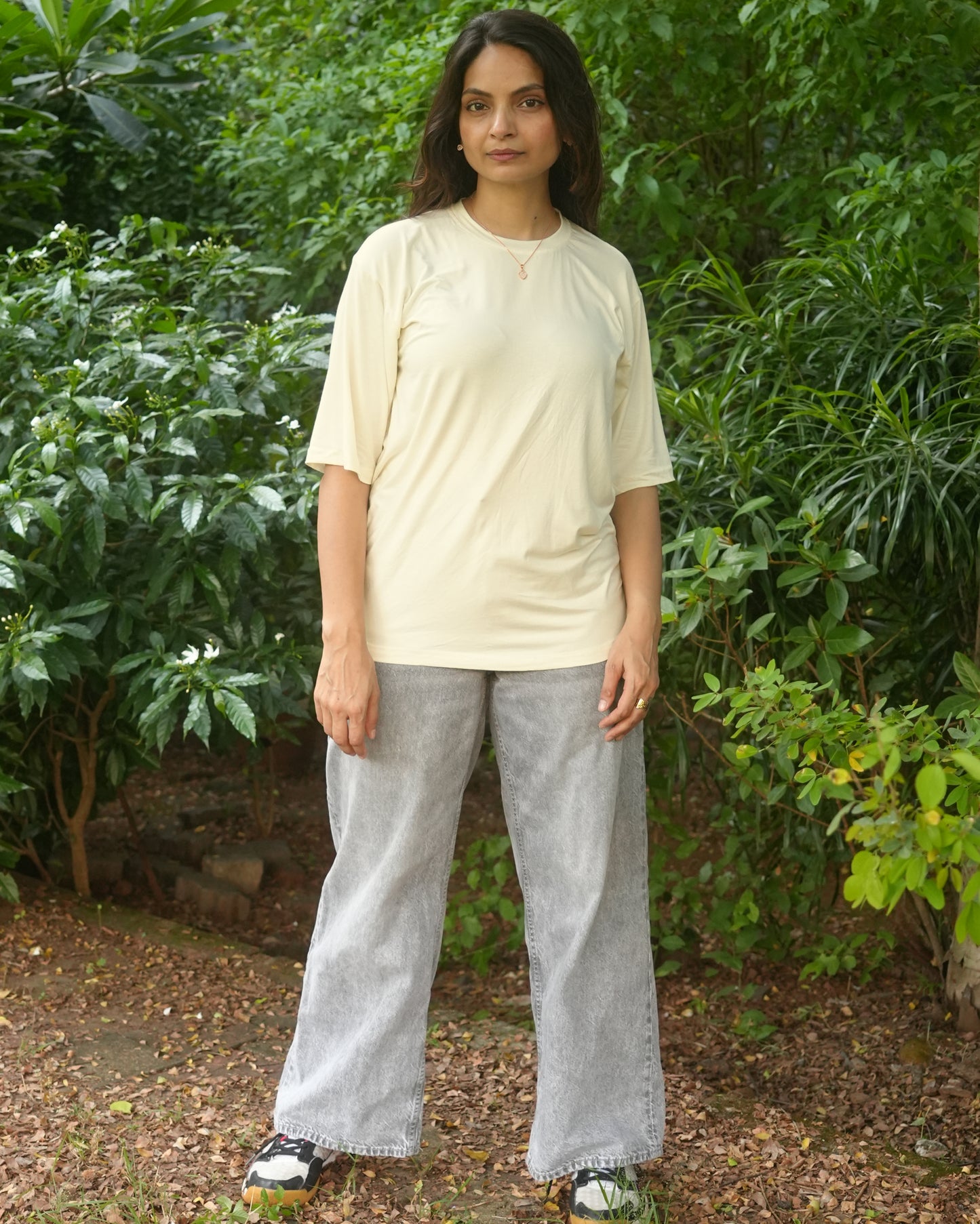 Oversize Bamboo Tee- Off- White
