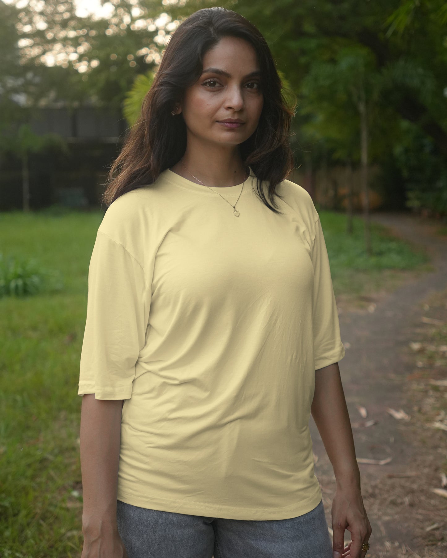 Oversize Bamboo Tee - Pastel Yellow