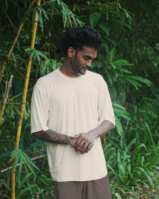 Oversize Bamboo Tee - Light Beige