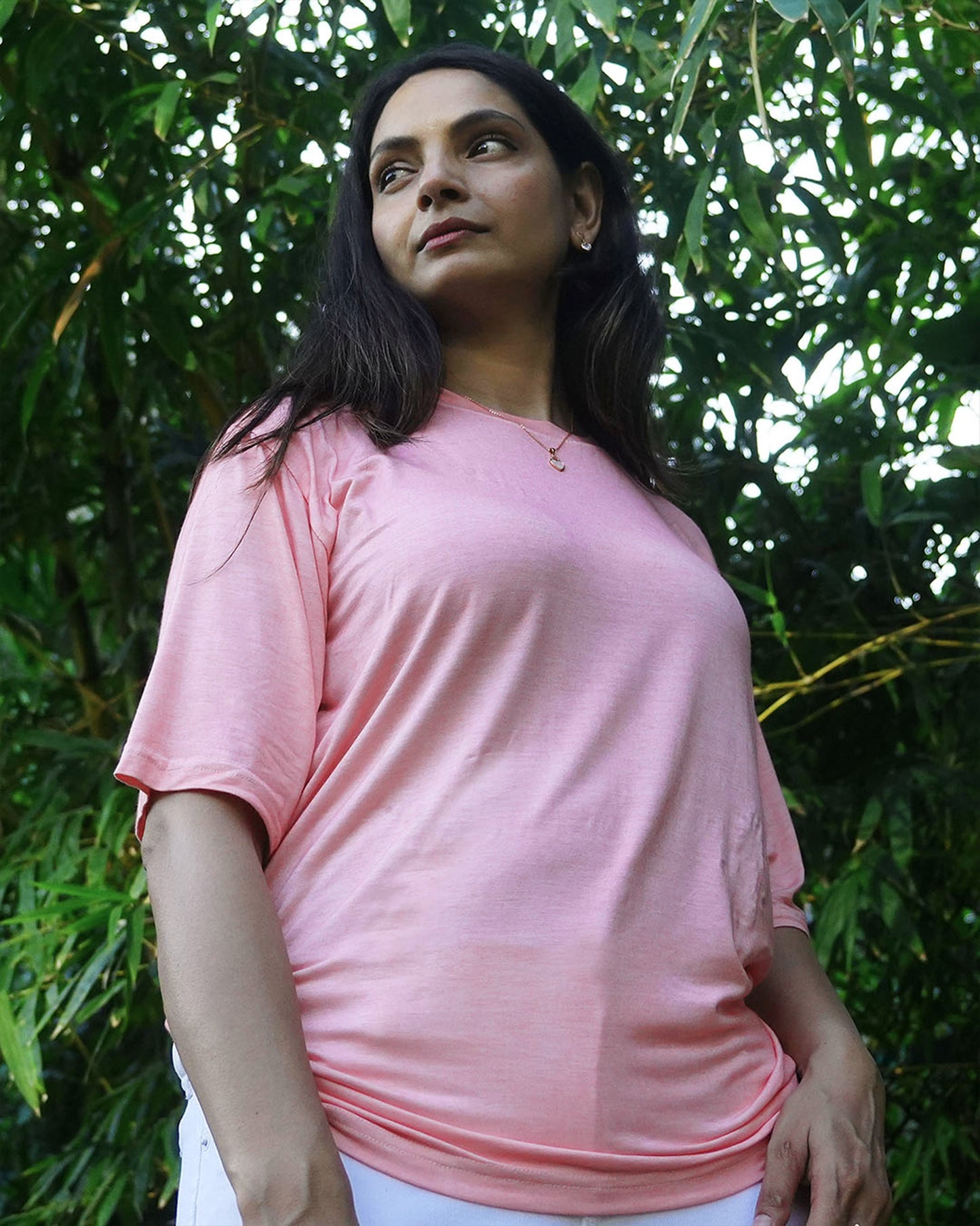 Oversize Bamboo Tee - Salmon Pink