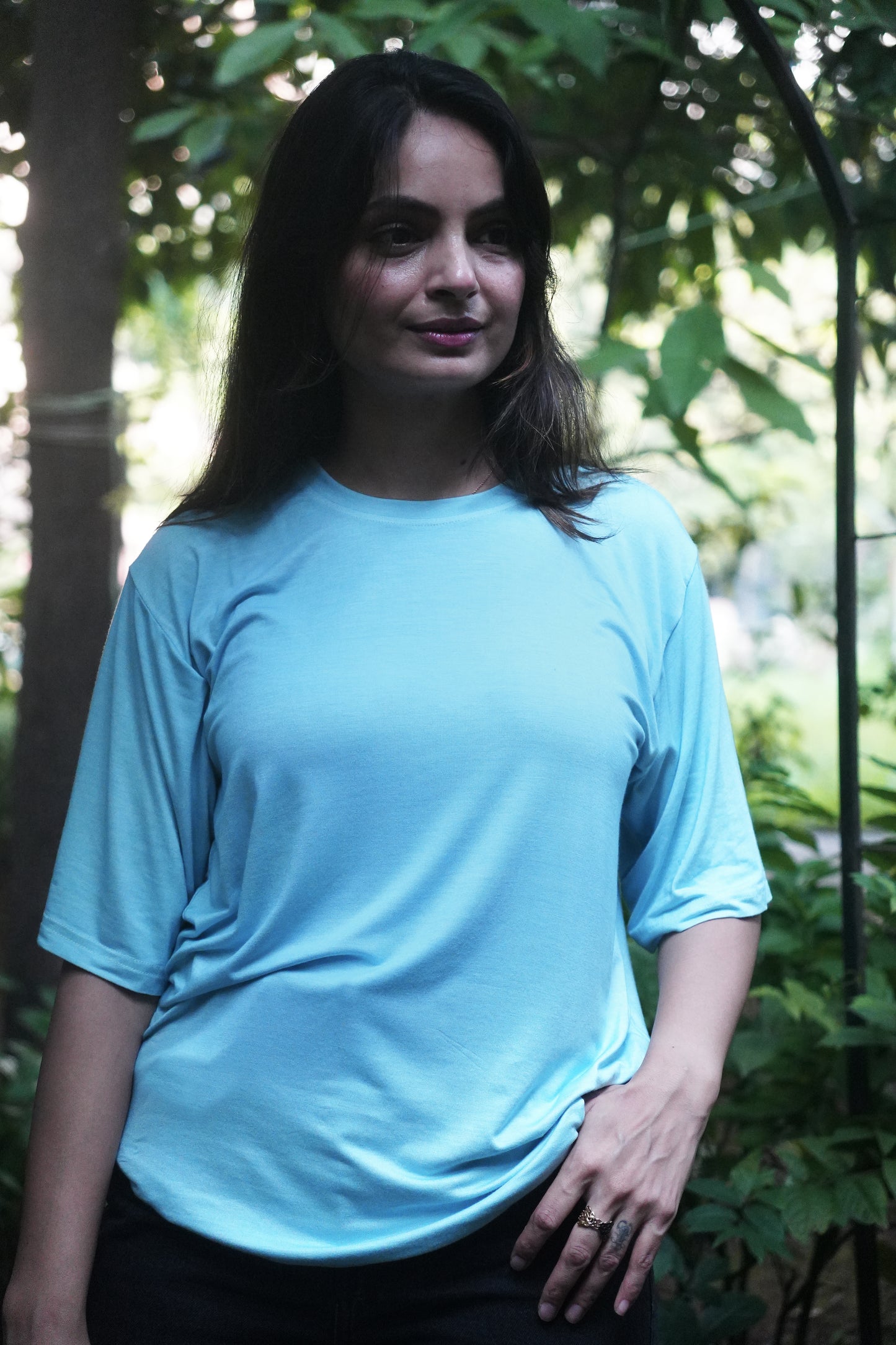 Oversize Bamboo Tee - Robin's Egg Blue