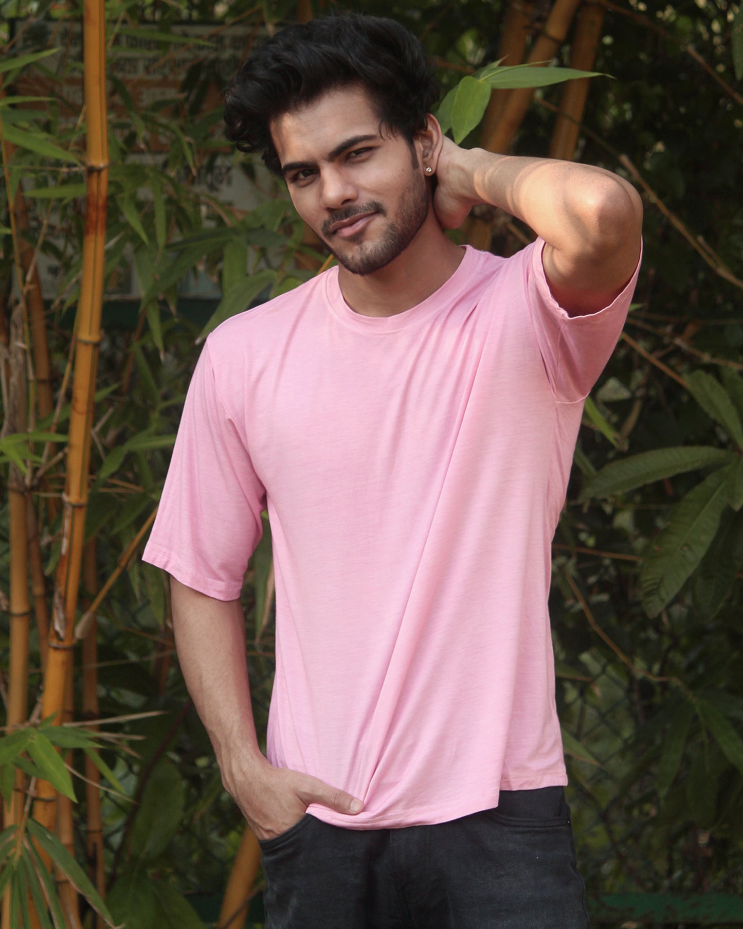 Oversize Bamboo Tee - Salmon Pink