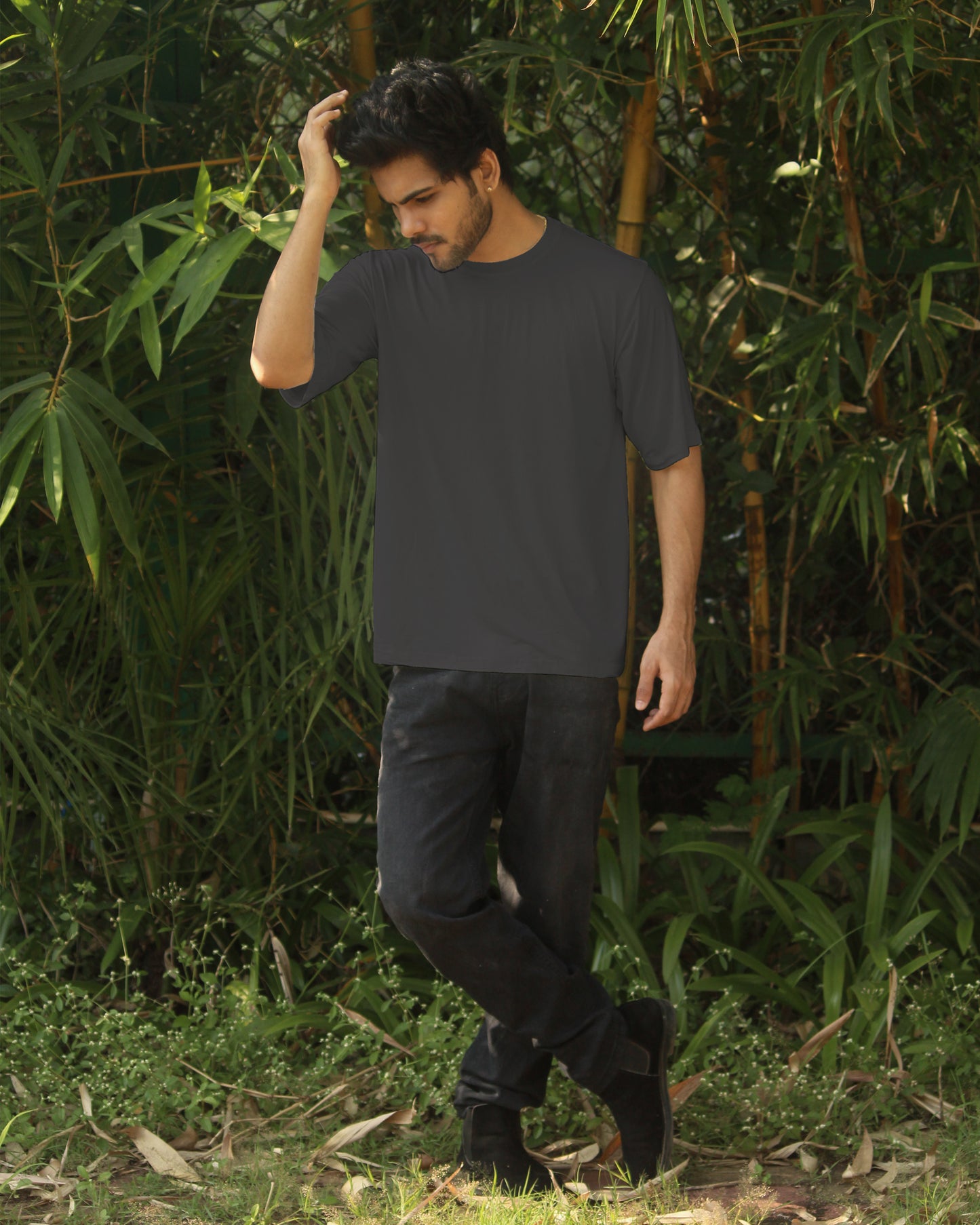 Oversize Bamboo Tee- Slate Grey