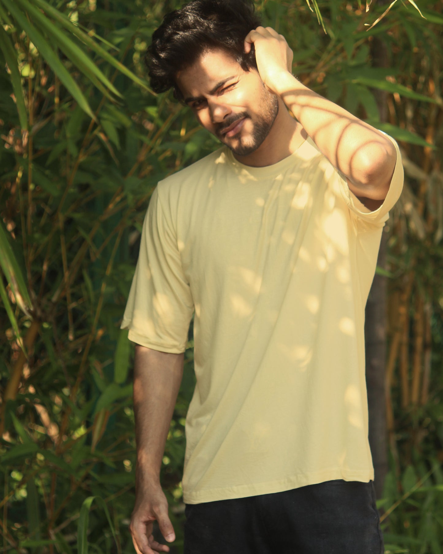 Oversize Bamboo Tee - Pastel Yellow