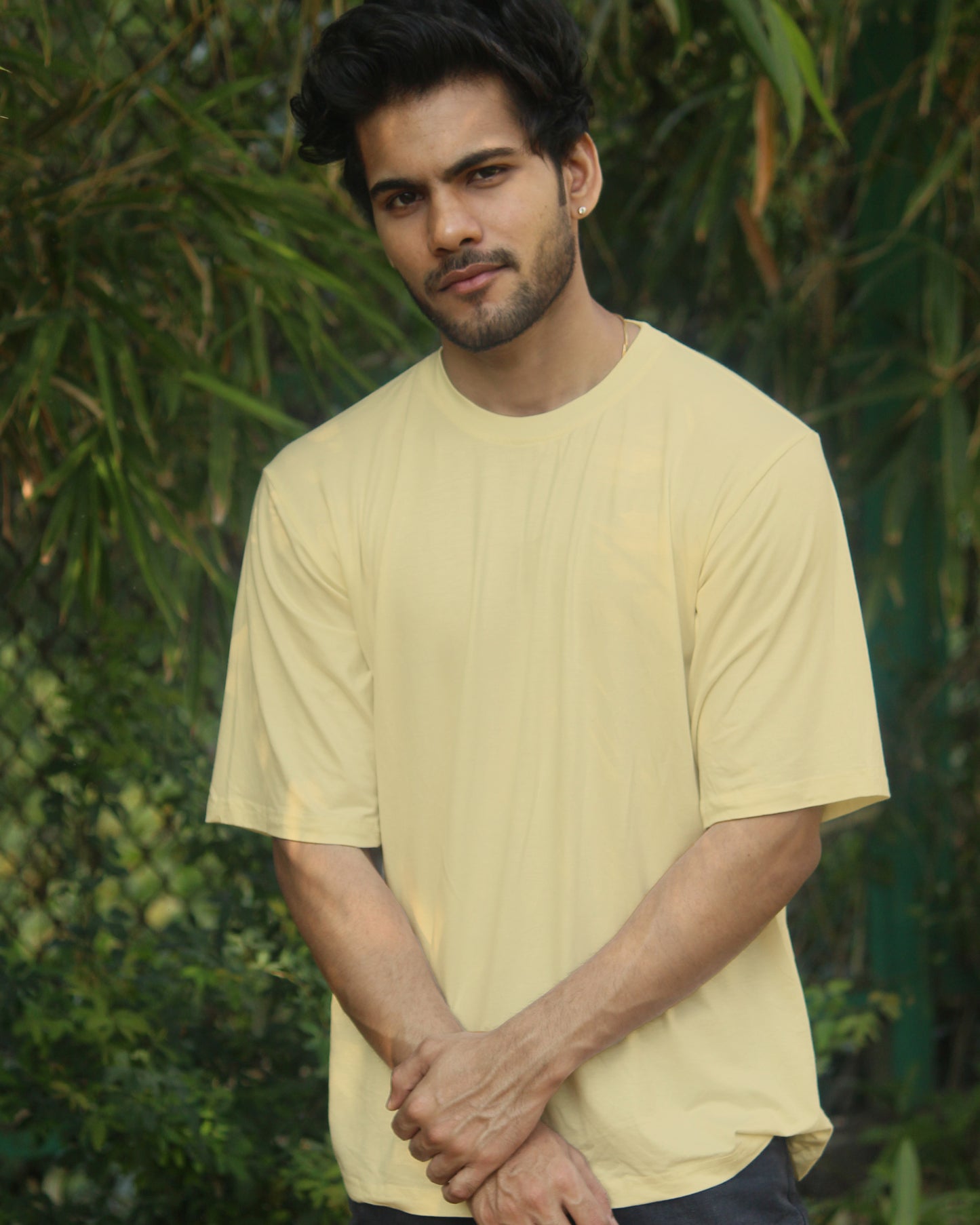 Oversize Bamboo Tee - Pastel Yellow