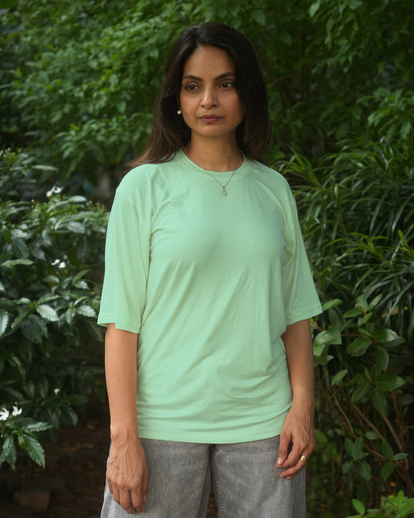 Oversize Bamboo Tee - Pale Lime Green