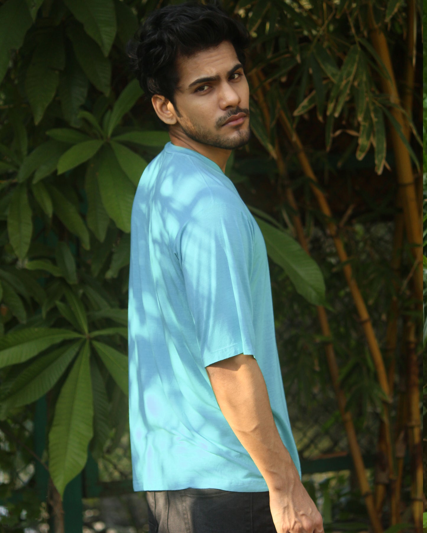 Oversize Bamboo Tee - Robin's Egg Blue