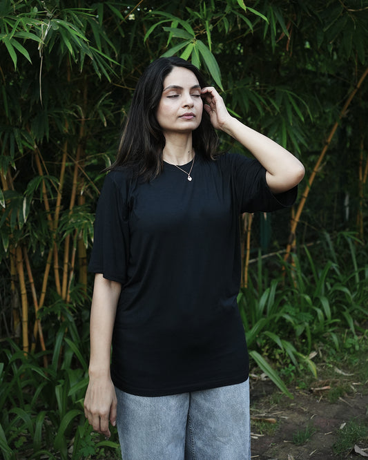 Oversize Bamboo Tee - Black