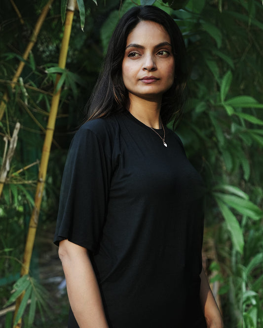 Oversize Bamboo Tee - Black