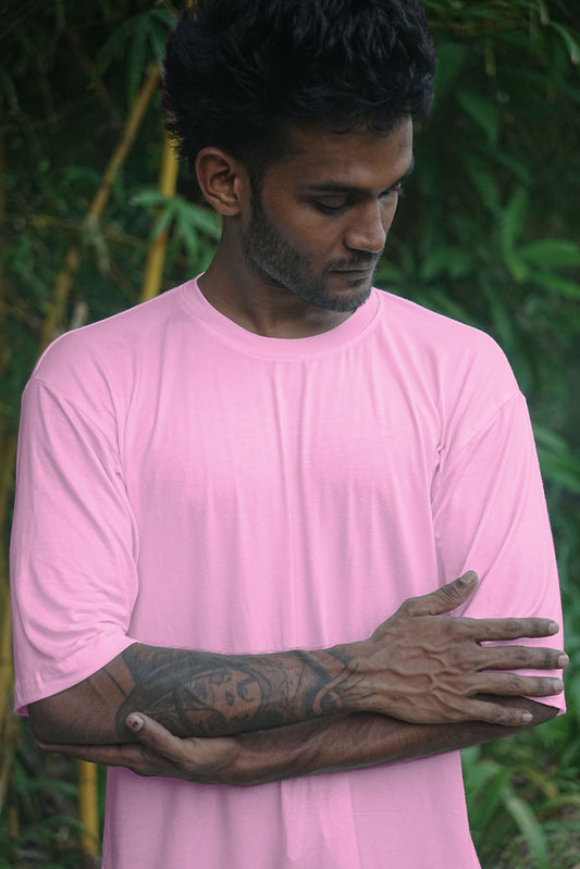 Oversize Bamboo Tee - Salmon Pink